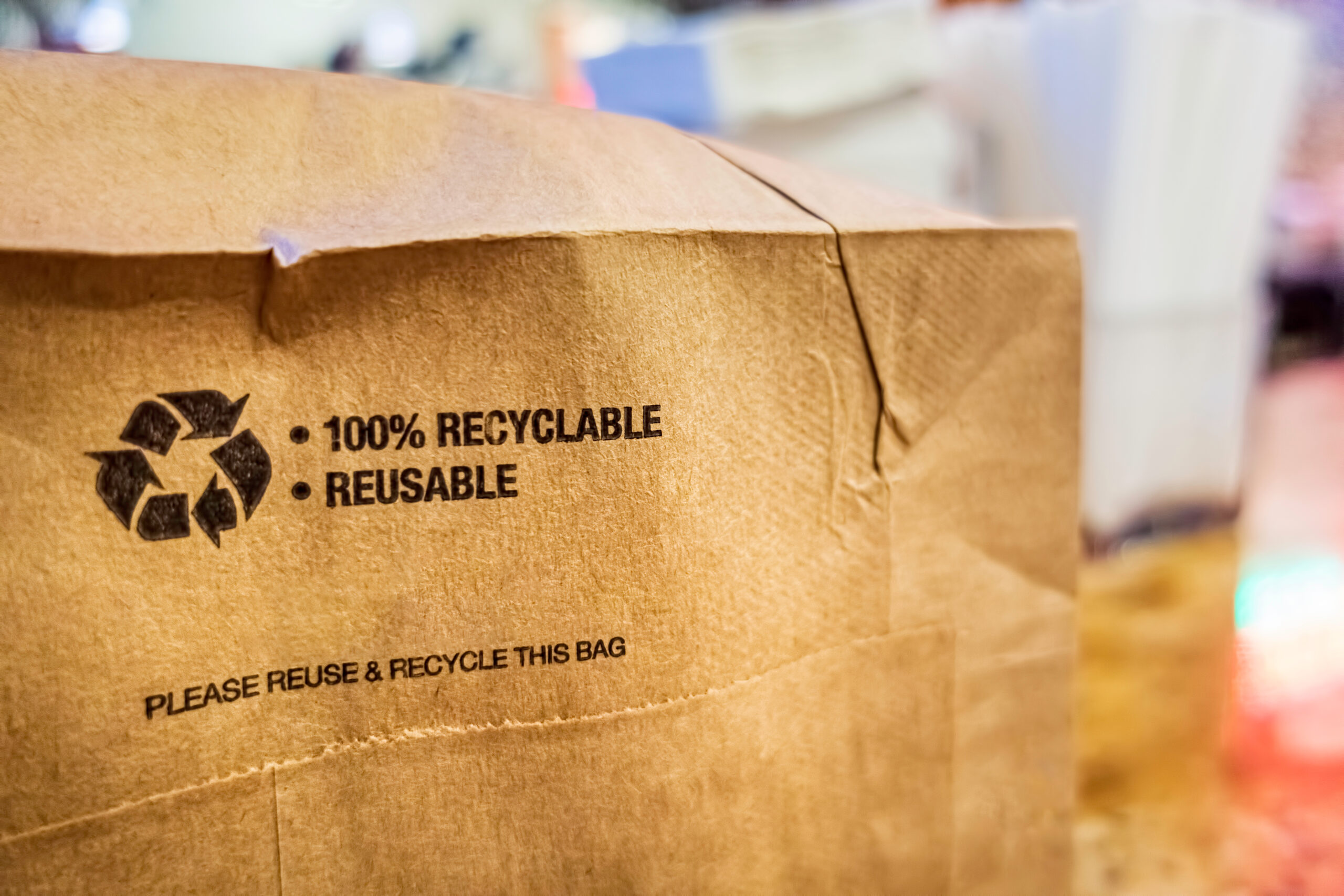 Brown,Paper,Bag,That,Is,100%,Recyclable,And,Reusable,On