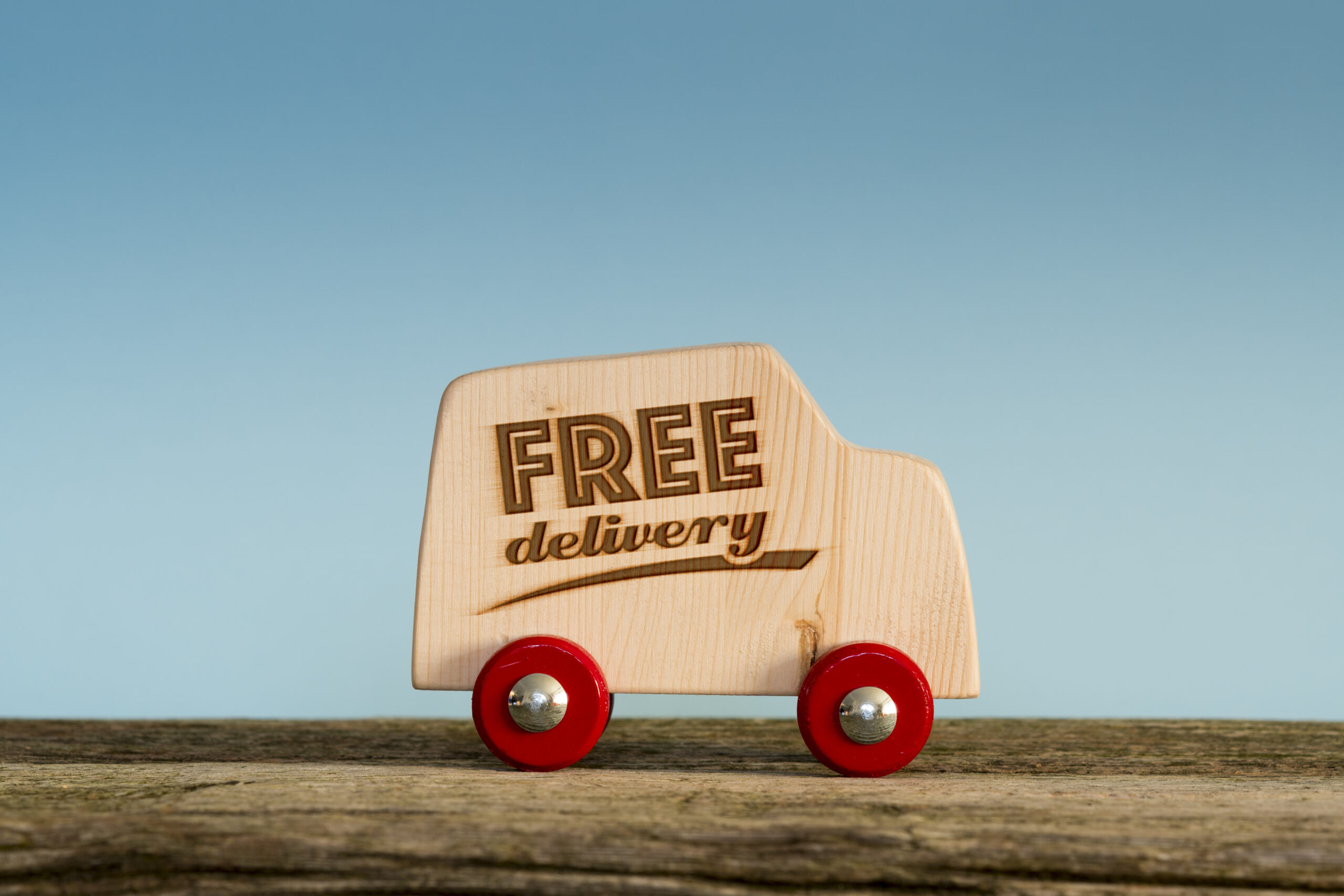 Free,Delivery,Van,,Handmade,Wooden,Toy,Truck